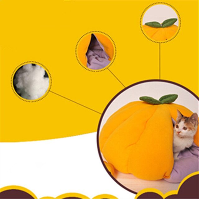 Cute Pumpkin Shaped Sleeping Bed for Cats