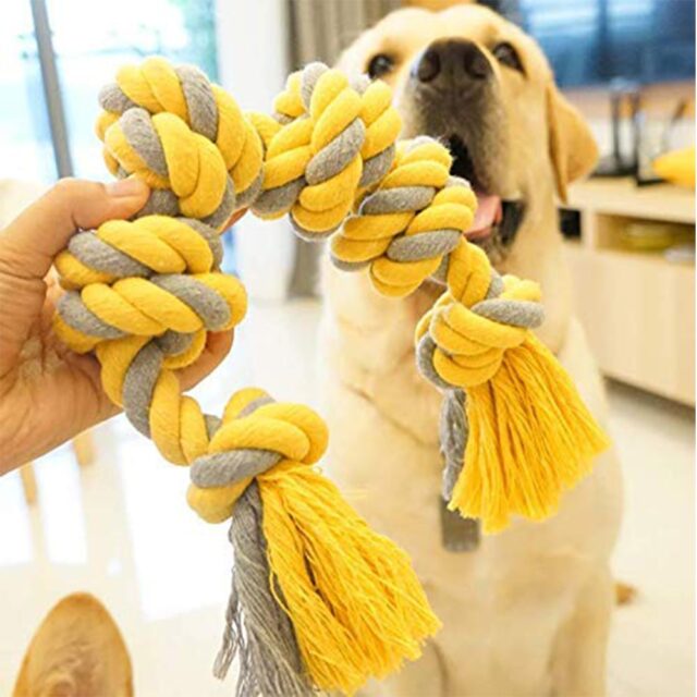 Knitted Colorful Knots Gnawing Toy
