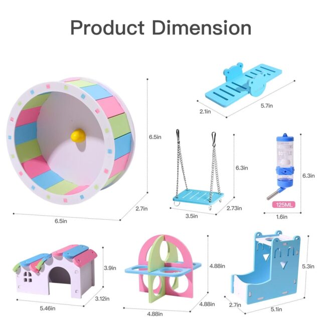 7-Pack Hamster Exercise Wheel & Accessories Set