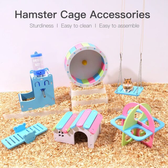 7-Pack Hamster Exercise Wheel & Accessories Set