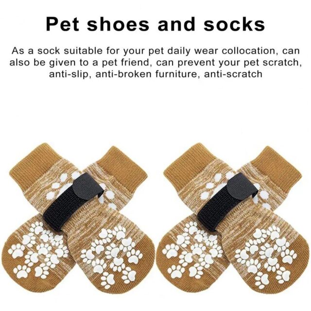 Premium Anti-Slip Waterproof Dog Socks with Adjustable Straps