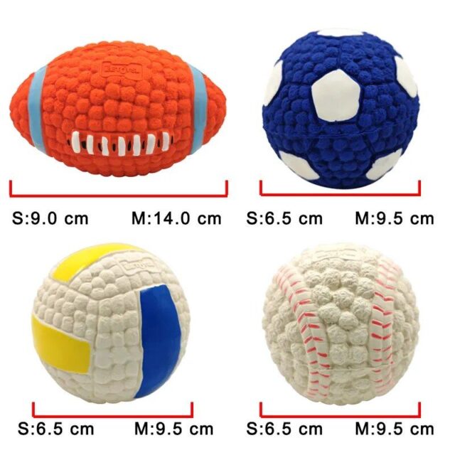 Durable Latex Squeaky Dog Ball Toys – Interactive Chew Toy for All Dog Sizes